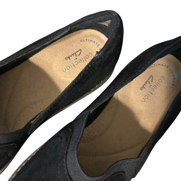 Clarks Women's Collection Airabell Mid Shoes Wedge Black Suede Size 7.5M - Picture 7 of 7